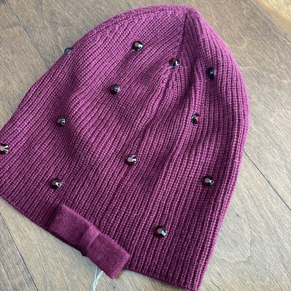 Women's Kate Spade New York Crystal Beanie - Wine - Picture 1 of 1